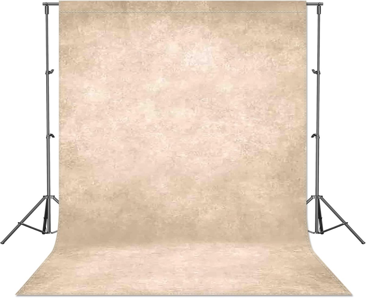 Thijox - Beige Abstracte Textuur Fotografie Achtergrond 2,4 x 3,6 m voor Portret Fotoshoot, 100% Polyester, Geschikt voor Volwassenen en Pasgeborenen,