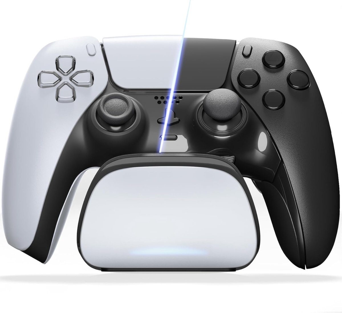 Oplaadstation voor PS5 en Edge Controller - Wit - Snellader met LED-indicator - Perfect voor gamers - ShopVlot