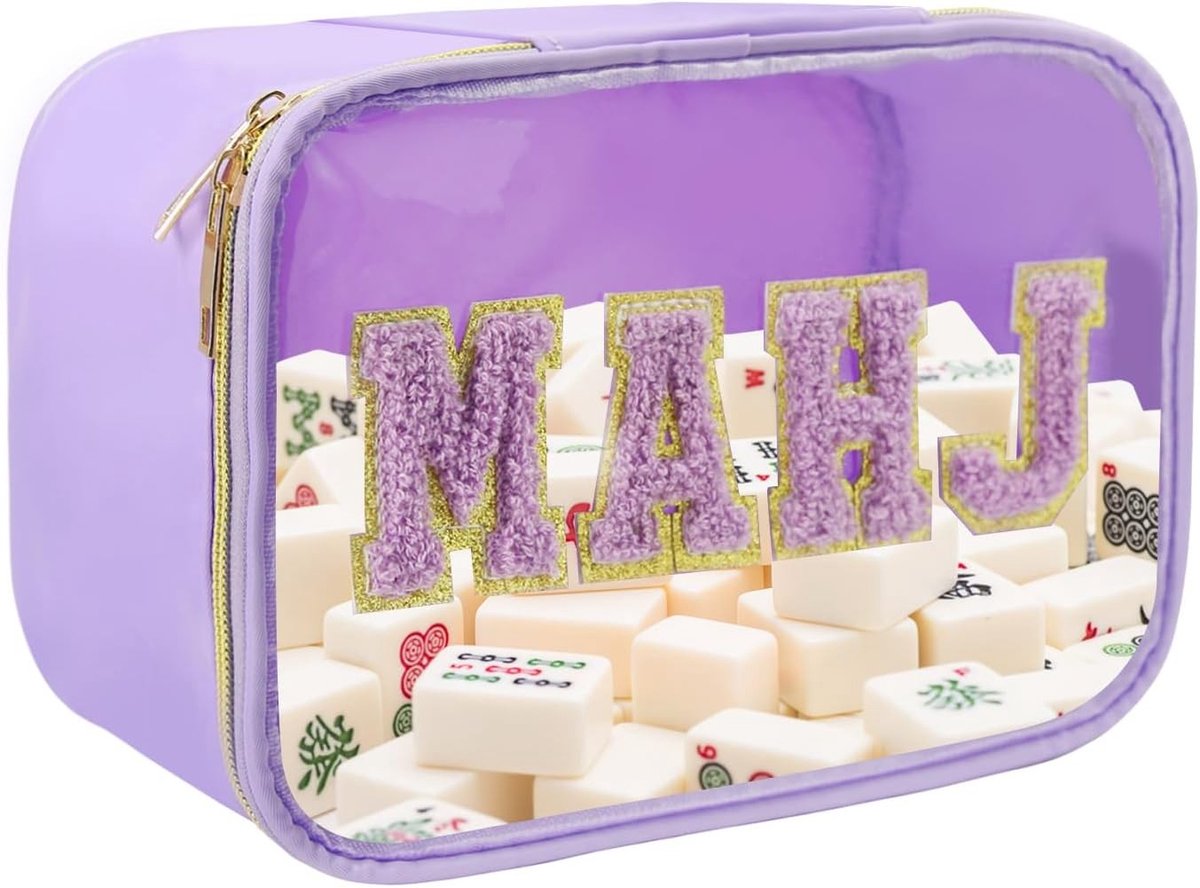 Mahjong Tegel Tas voor Duidelijke Opslag, Rits Organizer voor Spellen en Accessoires, Perfect voor Cadeaus en Entertainment