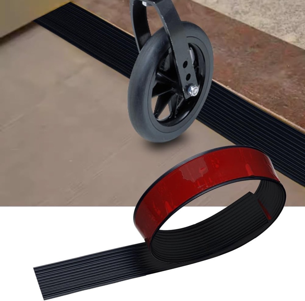 Siliconen Deurdrempel Hellingsprofiel, Zelfklevend Overgangsprofiel, Rubber Drempel voor Deuren, 100 x 5.5 x 1.5 cm, Ideaal voor Toegankelijkheid en Verbeterde Toegang