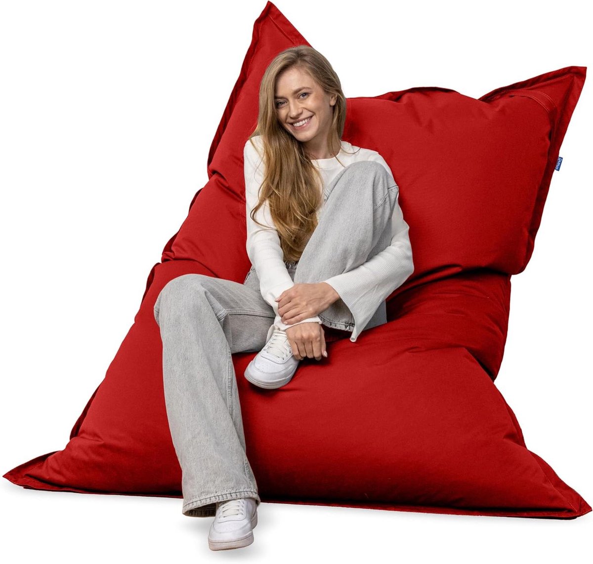 Enorme zitzak - Rechthoekige ligzak - Ontspannen binnen buiten - Waterdicht UV-bestendig - 140 x 180 cm - Rood