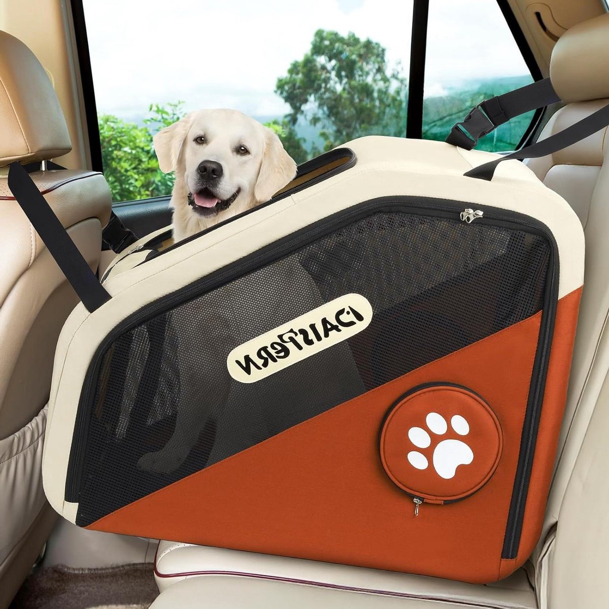Honden Transportbox - Reismand - Veilig Vervoer - Snelle Opvouwbaarheid - 45x68x55.5 cm - Rodbruin
