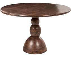 SILVON - Eettafel - Donkerbruin - 120 cm - Mangohout