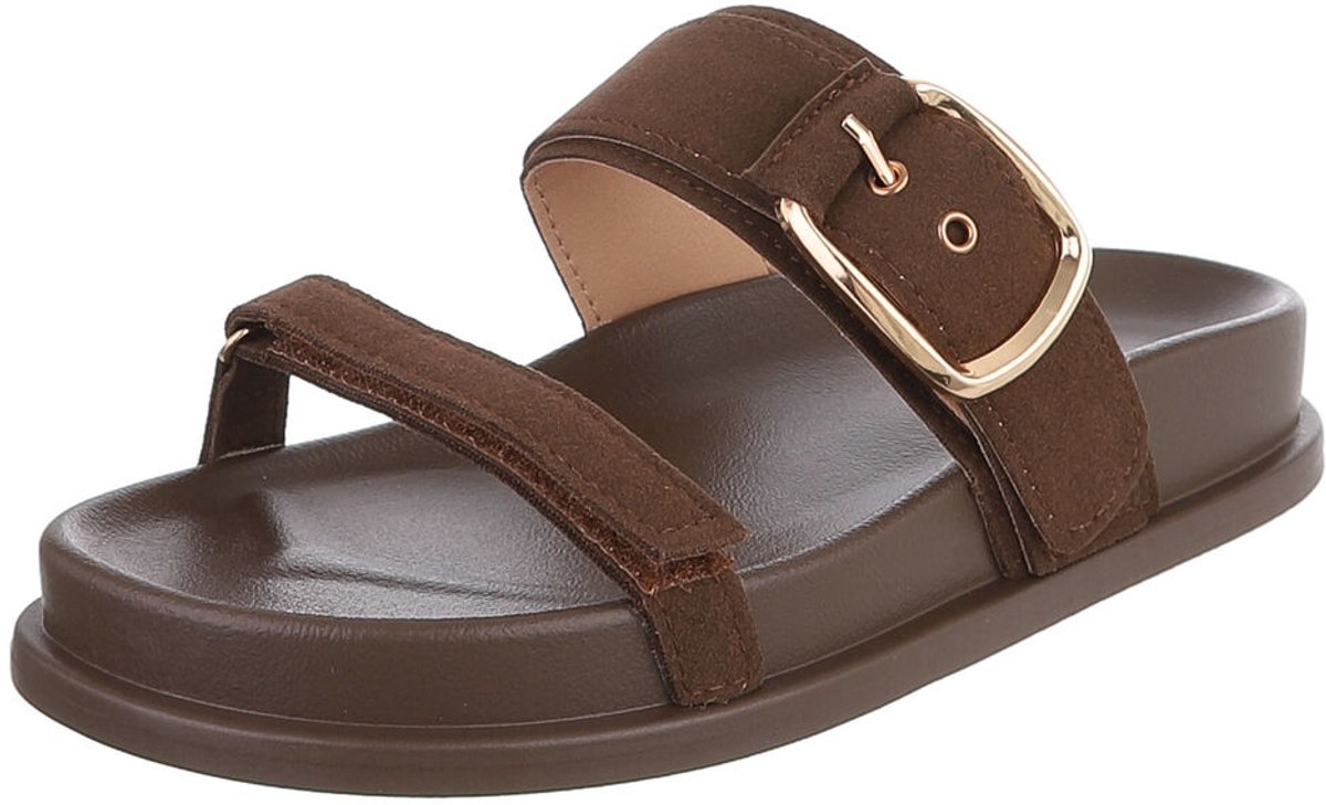 Dames platform slipper met gesp en comfort Mt:40