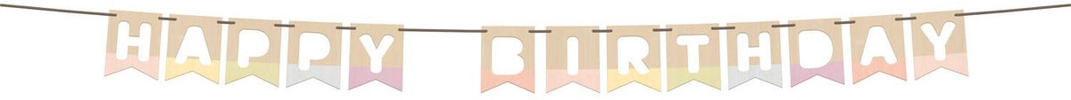 Riethmüller - Houten letterslinger Dreamy Pastels - Happy Birthday - 4 meter
