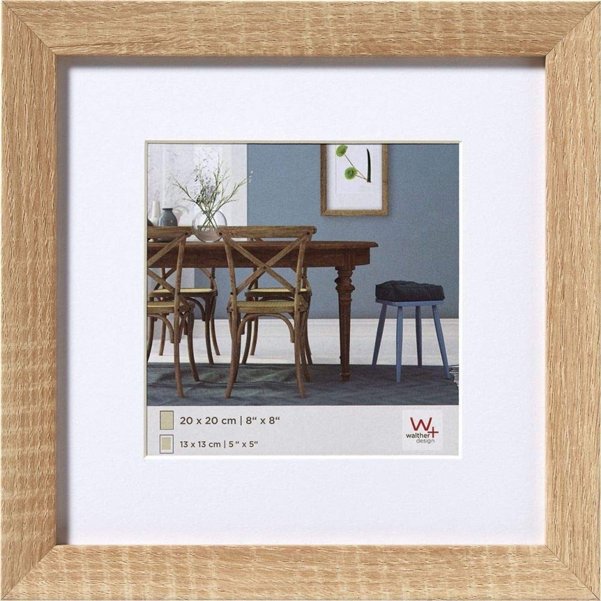 Dailygoods- Fotolijst Licht Eiken 20x20 cm - Houten Fotolijst - Passe-Partout - Galerijframe - Natuurlijke Charme - Schitterende Kwaliteit - Lijst