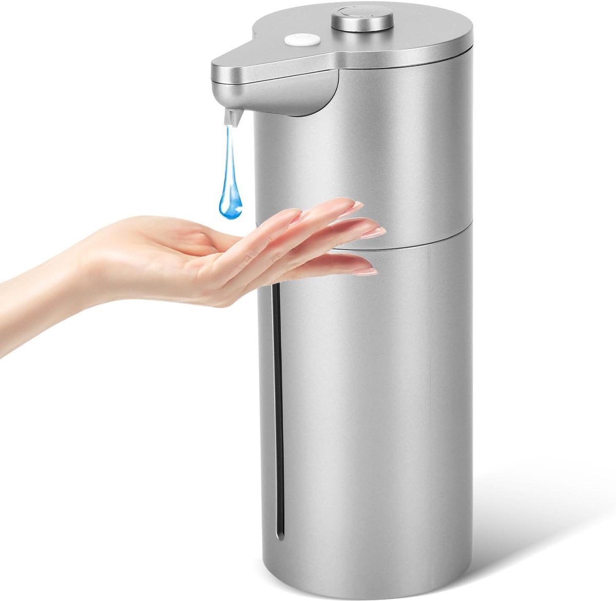 Thijox - Automatische Contactloze Zeepdispenser - Handsfree Zilver - 15 Niveaus Aanpasbare Hoeveelheid - Laag Batterijverbruik voor Keuken en Badkamer