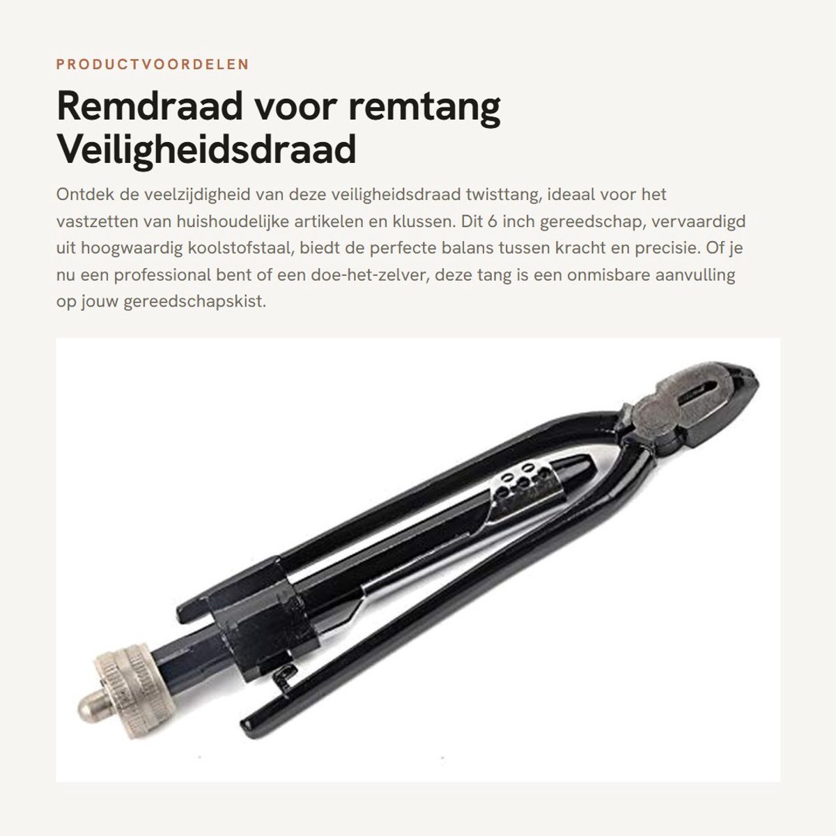 Dailygoods- Snijtang Veiligheidsdraad - Draadstang - Torsietang - Gereedschap - Koolstofstaal - 6 Inch - Draadtang