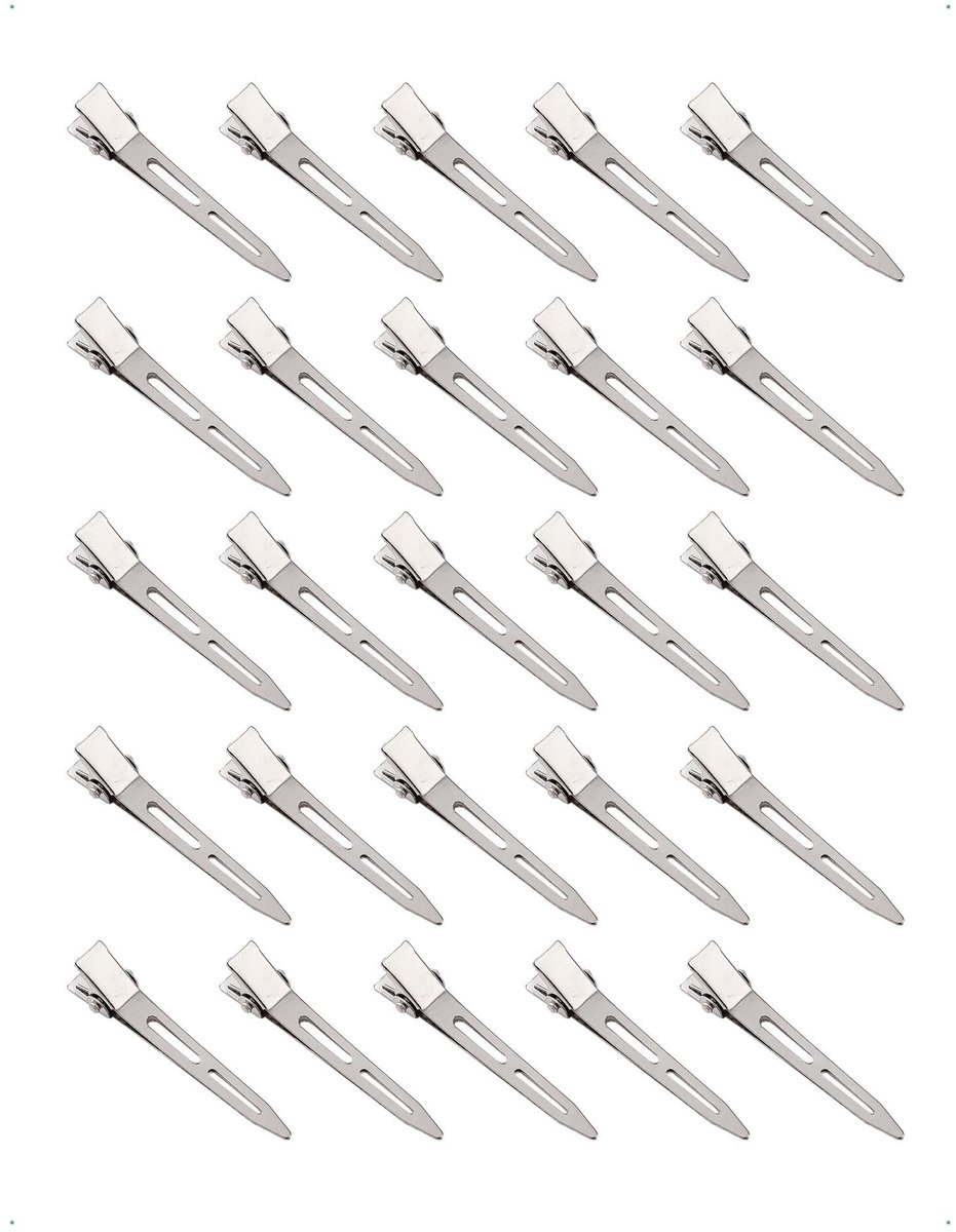 Dailygoods - Set van 30 metalen haarclips van 5,5 cm met gaatjes, eendenbek, voor styling en lang haar, antislip krulclips, DIY-kapsels voor vrouwen en meisjes