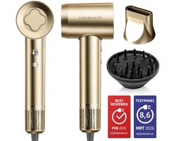 Sansbeauté® Föhn met Diffuser - Krullen - 110.000RPM - Ionische Haardroger met Borstel - 3 Standen - 3 Opzetstukken - Reisföhn - Sèche Cheveux - Krul Feun Set - Haarföhn met Defuser - Hair Blow Dryer - Kappersfohn - 2000W