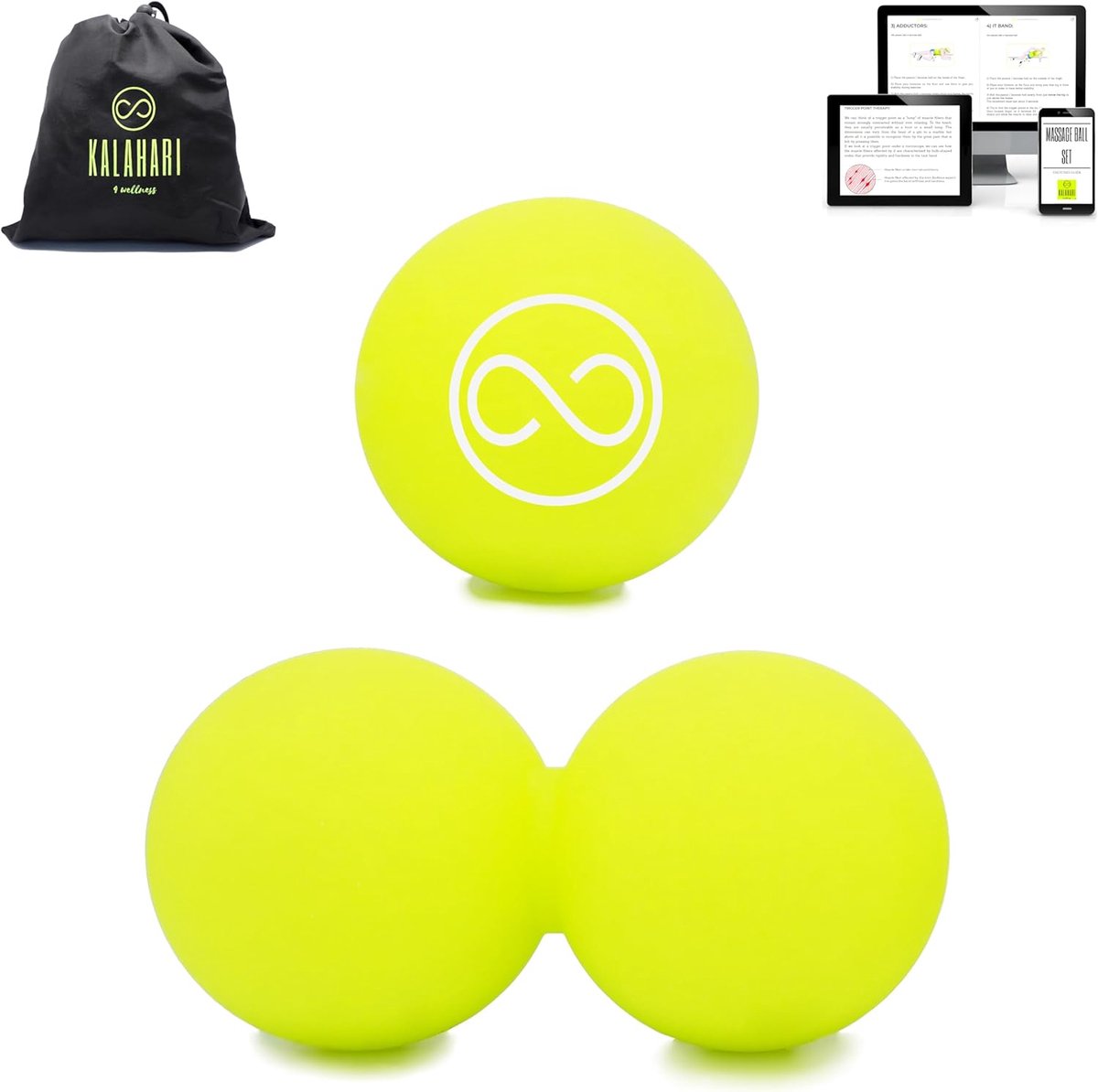 Massageballen voor myofasciale zelfmassage - Dubbele en lacrosse bal - Voor voetreflexologie - ShopVlot