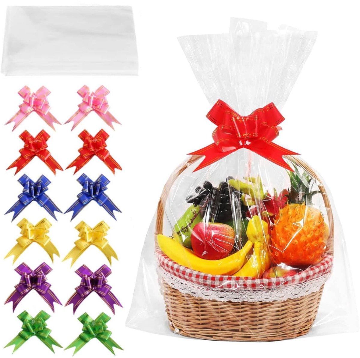 Dailygoods- Cellofaanzakken 12 stuks 52 x 70 cm - Cadeauzakjes - Transparante Zakjes - Cadeauverpakking - Bruiloften - Verjaardagen - Scheurvast materiaal