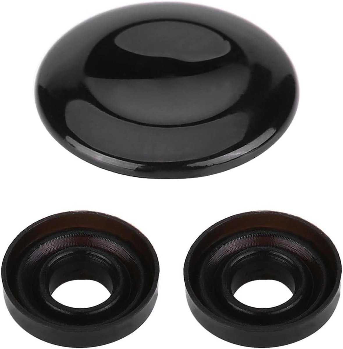 Dailygoods- Joystick Knop Reparatie Kit - Middelste Knop Cover - Afdichtringen - Geschikt voor A4/A5/A6/Q5/Q7 - Kunststof - Mat Zwart - Knopcover