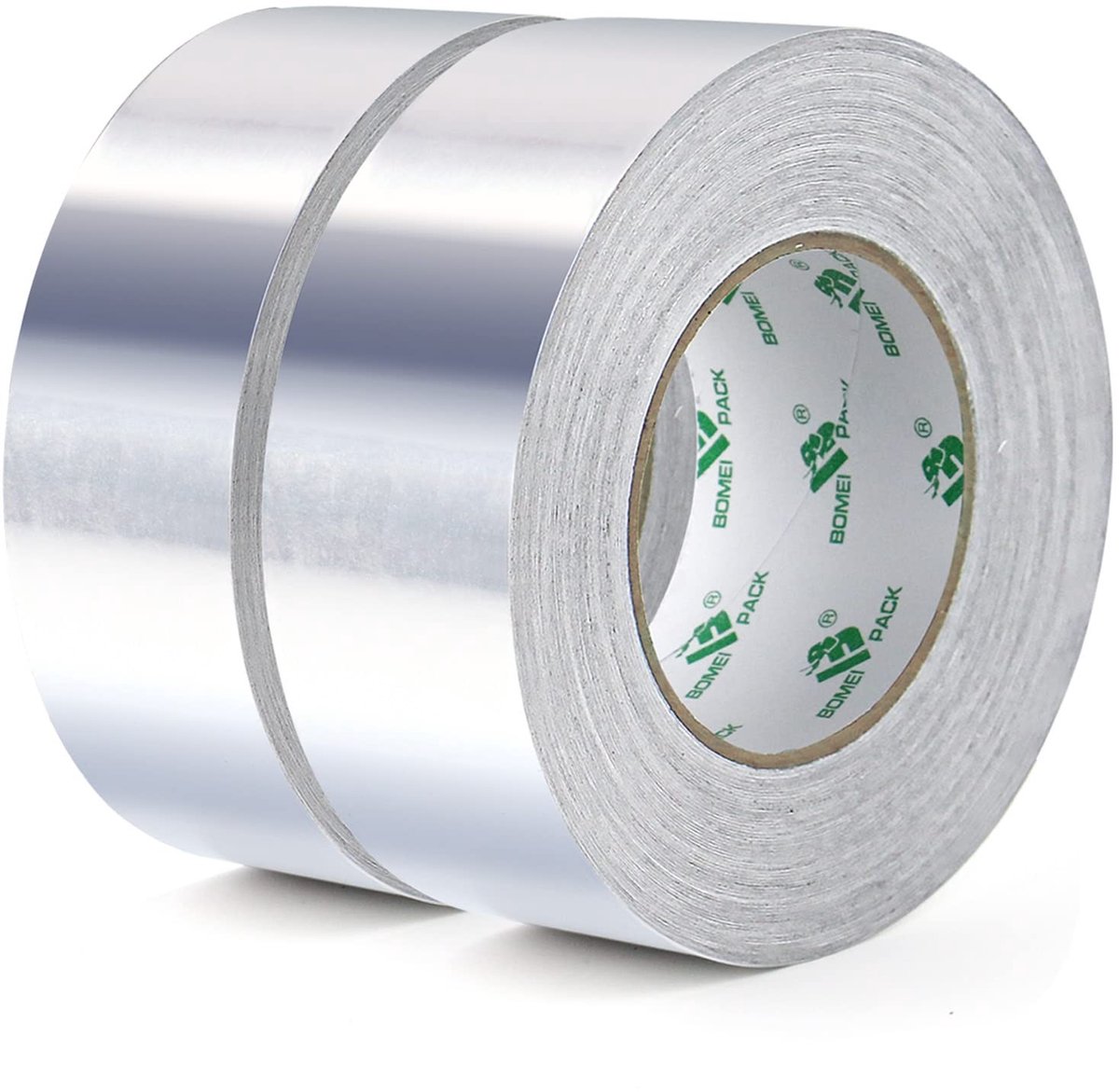 Dailygoods - BOMEI PACK Aluminium plakband, 2 rollen, 50 mm x 50 m, zelfklevend aluminium plakband, waterdicht en hittebestendig tape voor het verzegelen, repareren en isoleren