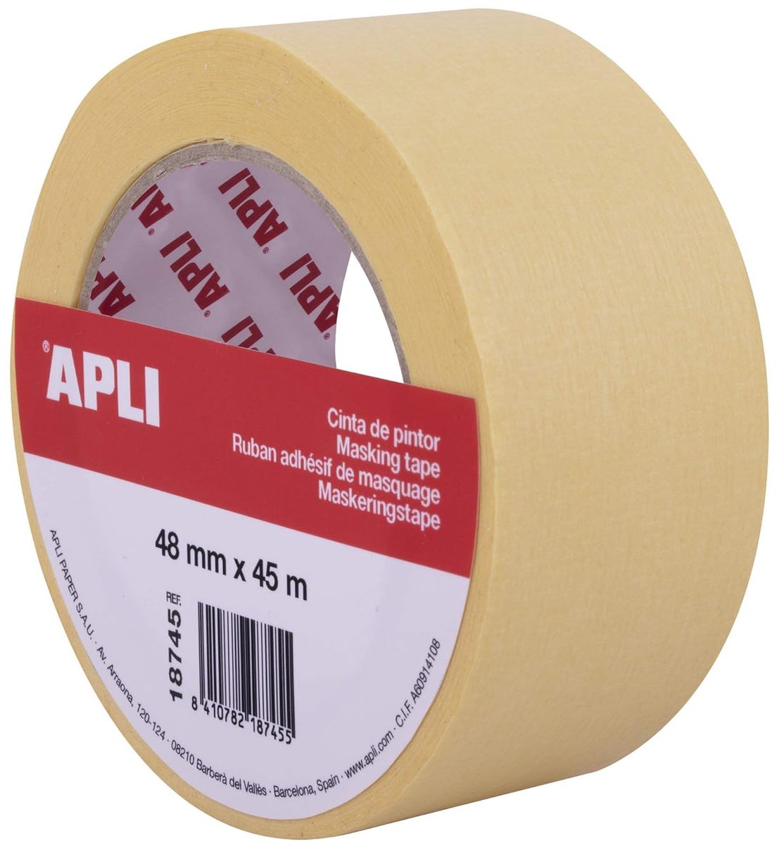 Thijox - Schilderband Carrosserieband 48 mm x 45 m - Papier 57 g/m² - Voor Perfecte Afplakwerkzaamheden, Verven, Klussen, Bescherming tot 60°