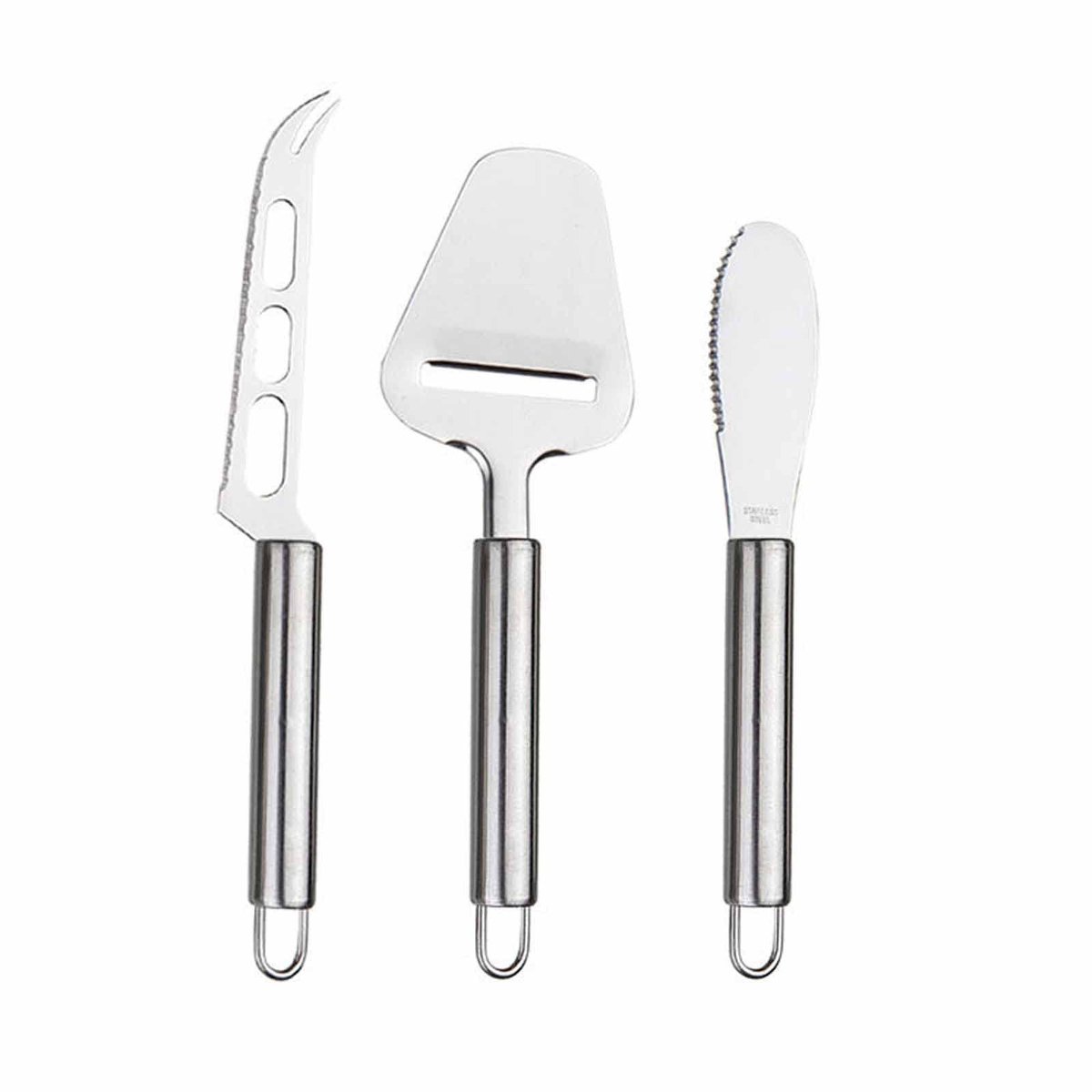 Dailygoods - Set van 3 Roestvrijstalen Kaasmessen - Perfect voor het Snijden van Alle Kaassoorten