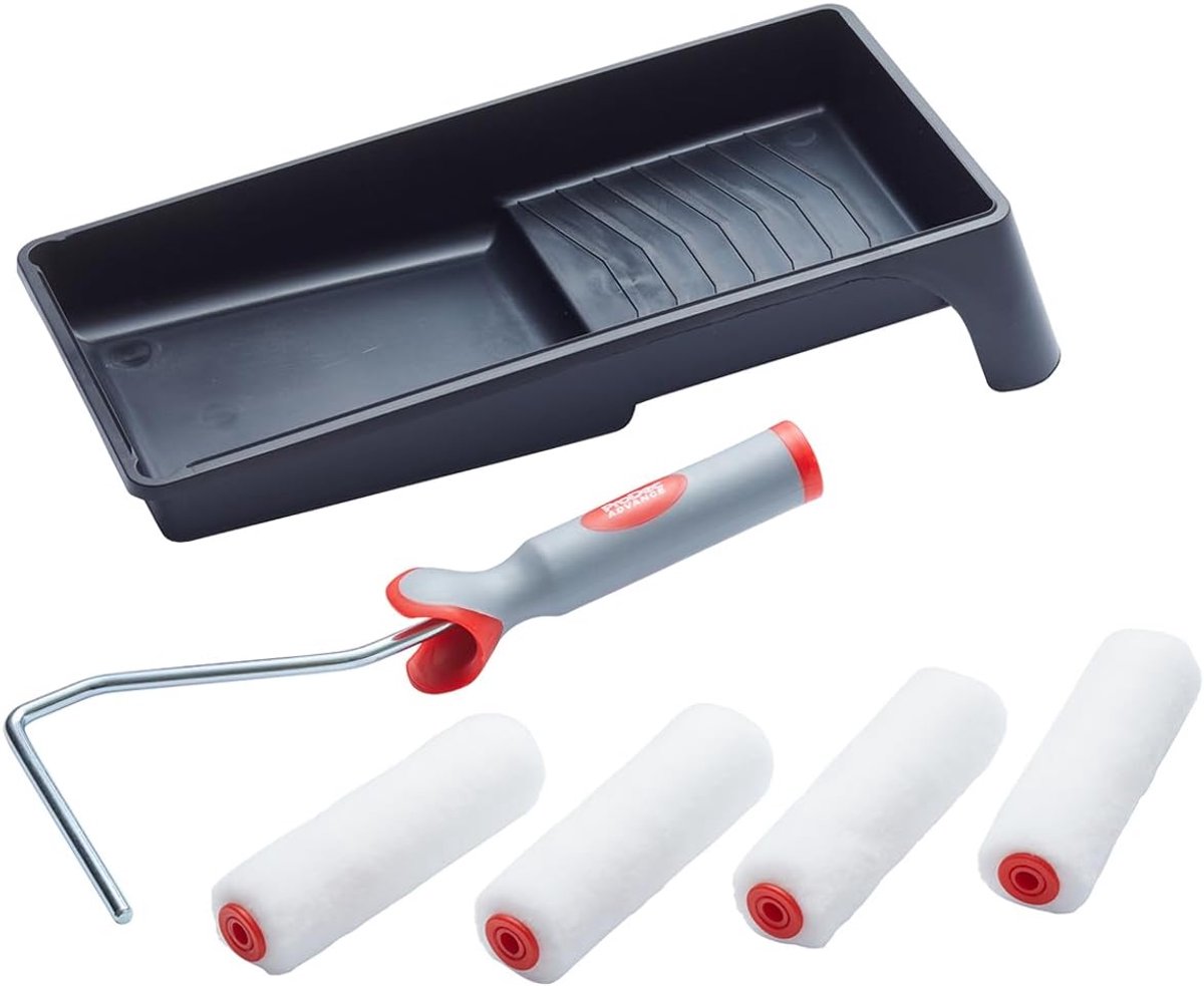 Thijox - ProDec Advance 6 delige Ice Fusion mini verfrollerset 4" - ultragladde afwerking voor binnenmuren, plafonds, hout en metaal met 4 rollen, fra