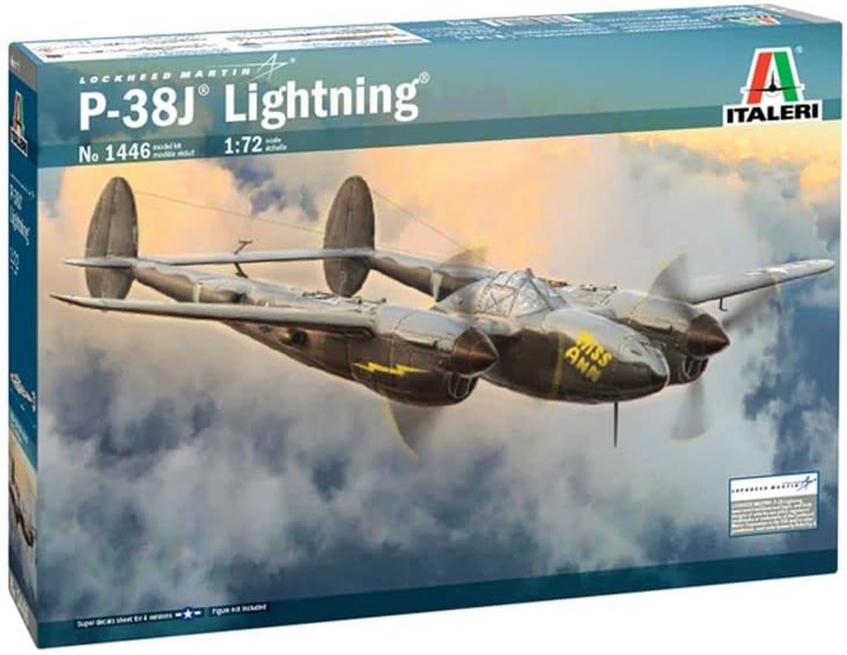 Thijox - 1:72 US P-38J Lightning Modelbouw Bouwpakket - Detailgetrouwe Plastic Vliegtuigmodel voor Hobby en Knutselen - Perfect voor Modelbouwliefhebb