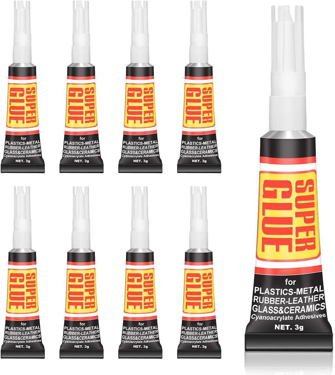 Thijox - Flintronic Super Glue 8 stuks 3 ml - Universele Superlijmgel - Snelhardend en Sterke Reparatielijm voor Metaal, Keramiek, Kunststof, Leer en