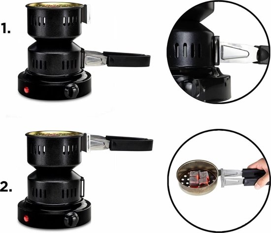 Thijox - Elektrische Kolenbrander 600W - 2in1 Kolenstarter en BBQ Aansteker met Afneembare Tang - Ideaal voor Camping, Tuin en Feesten — afbeelding 3