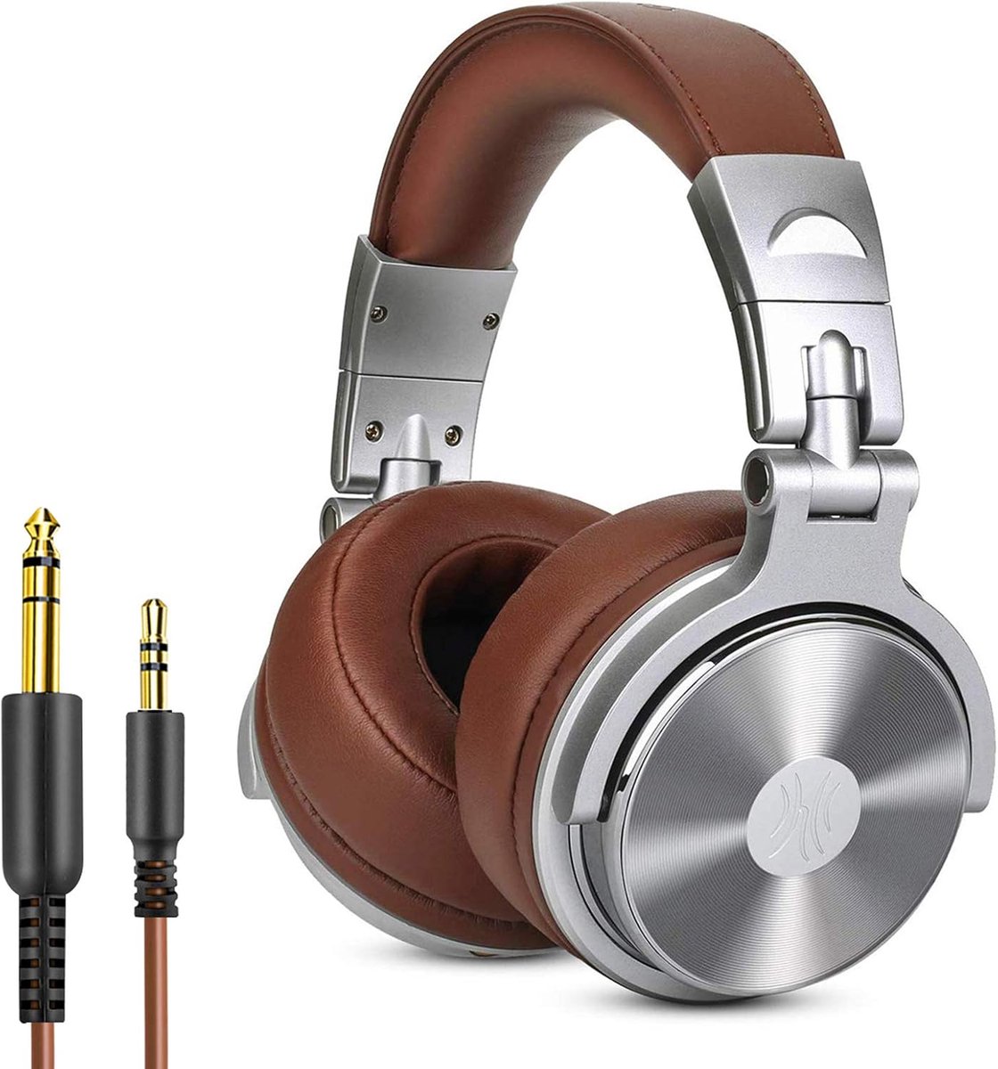 Thijox - Over Ear Hoofdtelefoon Gesloten Studio Koptelefoon met Kabel en Microfoon, Eiwitleren Oorschelpen, Deel Poort, Perfect voor Podcast, Opname,