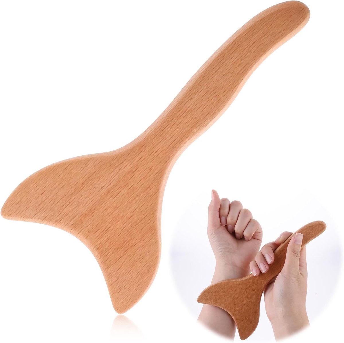 SnelShoppen - Gua Sha Massage Tool voor Lymfedrainage, Anti-Cellulite Hout, Waterdicht & Gladde Afwerking, Perfect voor Body Sculpting & Ontspanning