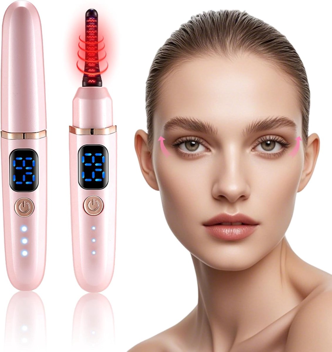 Thijox - Verwarmde Wimperkruller Elektrisch Oplaadbaar met 3 Temperatuurmodi en LED-display - Veilig en Anti-verbranding Wimperkrultang voor Langdurig