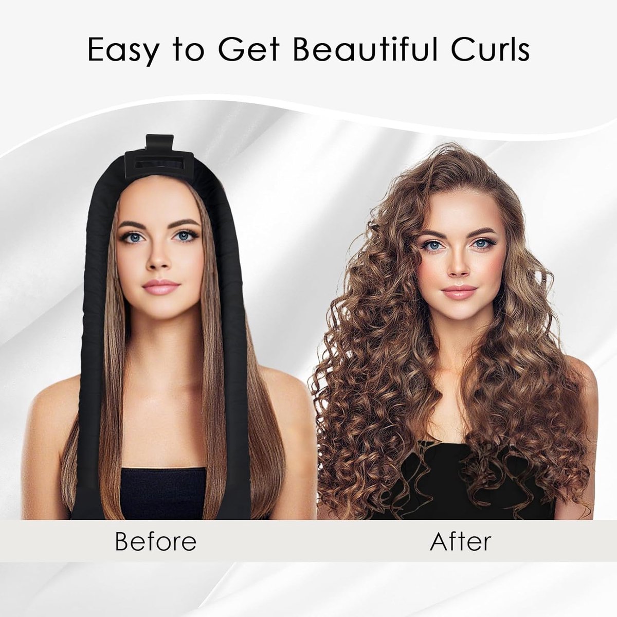 SnelShoppen - Satin Hair Curlers 177cm Heatless Curlers - 9 Stuks - Zacht en Comfortabel voor Nachtelijk Gebruik - Geen Hitte - Perfecte Natuurlijke K