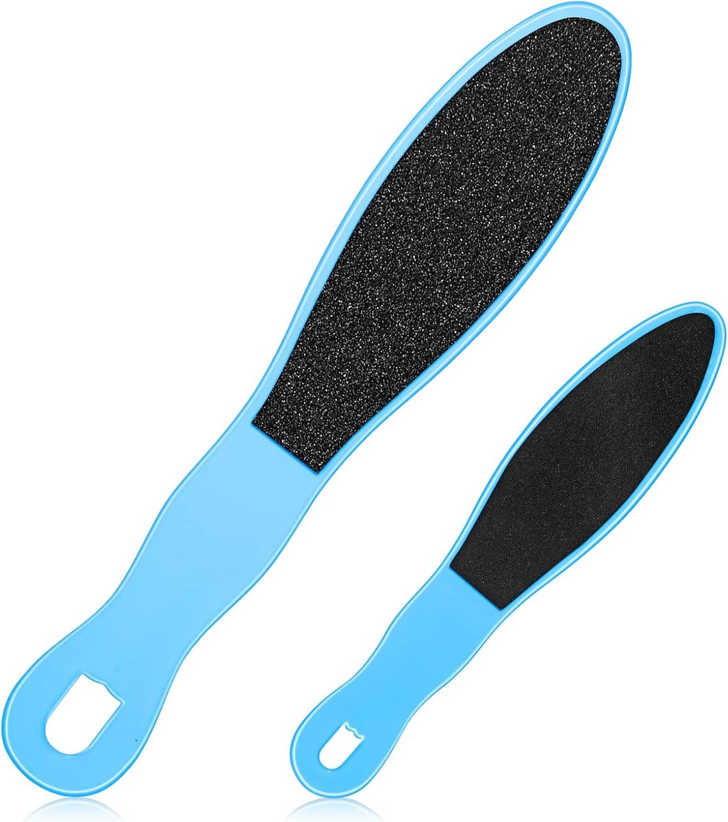 Thijox - 2 Stuks Pedicure Voetvijl Dubbelzijdige Voetschraper Voet Exfoliator Droge Huid Remover Voeten Scrubber Voet Rasp Dode Huid Verwijderaar Blau