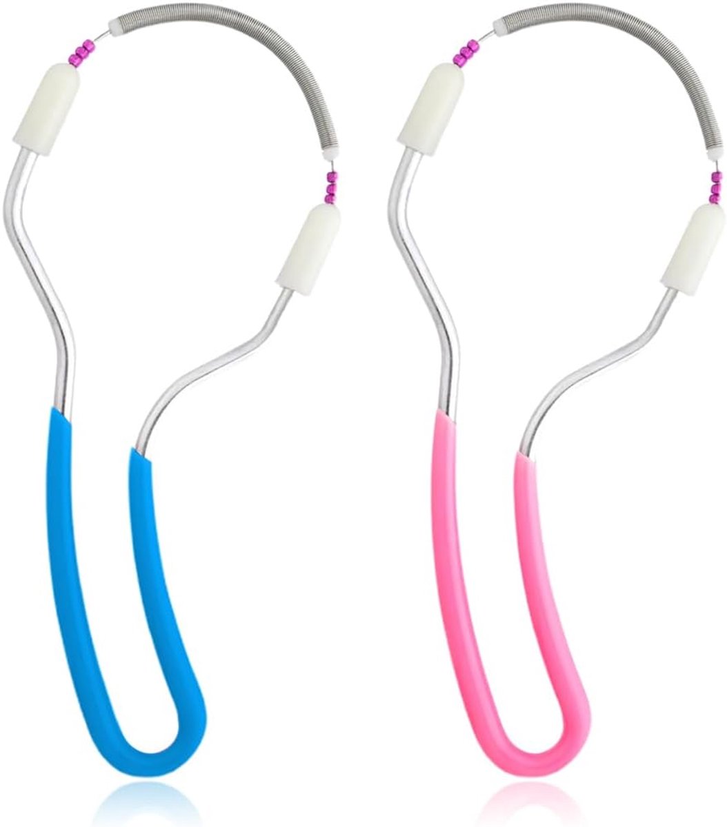 SnelShoppen - Face Epilator Set van 2 - Handmatige Gezichts Epilator voor Precisie Haarverwijdering - RVS - Roze en Blauw - Voor Bovenlip, Voorhoofd,