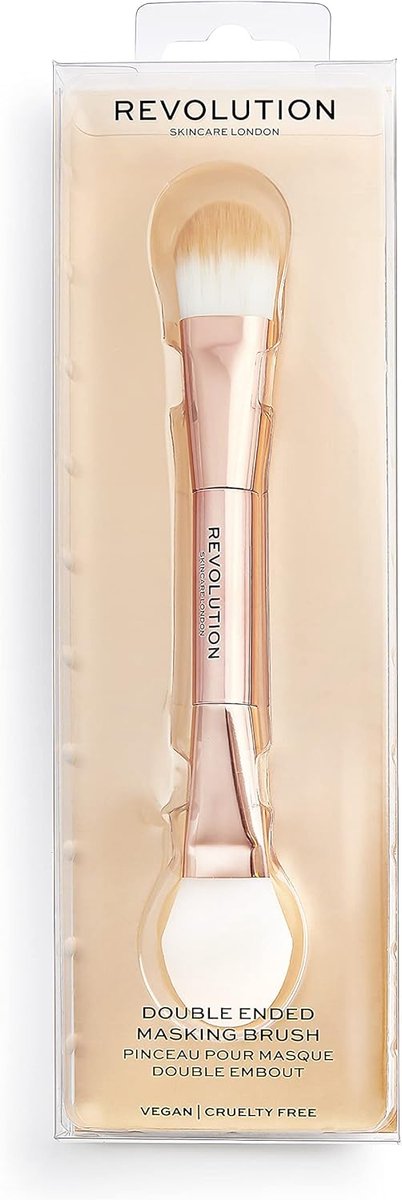 Thijox - Dubbelzijdige Makeup Borstel voor Gezichtsmaskers, Roze Goud, Perfect voor Nauwkeurige Toepassing en Huidsverzorging, Ideaal voor Thuisgebrui