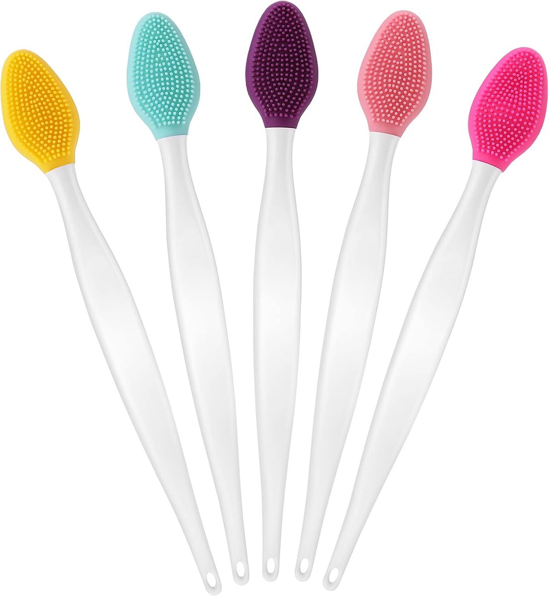 SnelShoppen - 5Pcs Lip Scrub Brush Dubbelzijdige Siliconen Exfoliërende Tool Mini Zachte Lipborstel Cleaner voor Mannen en Vrouwen, Ideaal voor Verzor