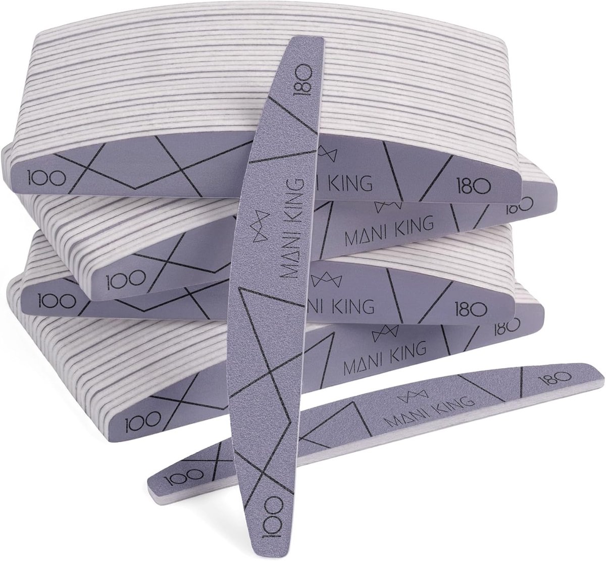 SnelShoppen - Nail File Set 100/180 - 100 Stuks Dubbelzijdige Nagelvijl voor Gel Nagels, Professionele Manicure, Coarse Files, Diverse Vormen, Perfect