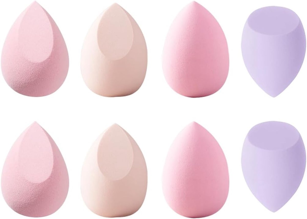 Thijox - 8 Stuks Make-up Sponsjes Set, Hoogwaardige Beauty Blenders in 3 Vormen voor Foundation, Poeder & Vloeistoffen, Zachte Make-up Sponsjes voor P