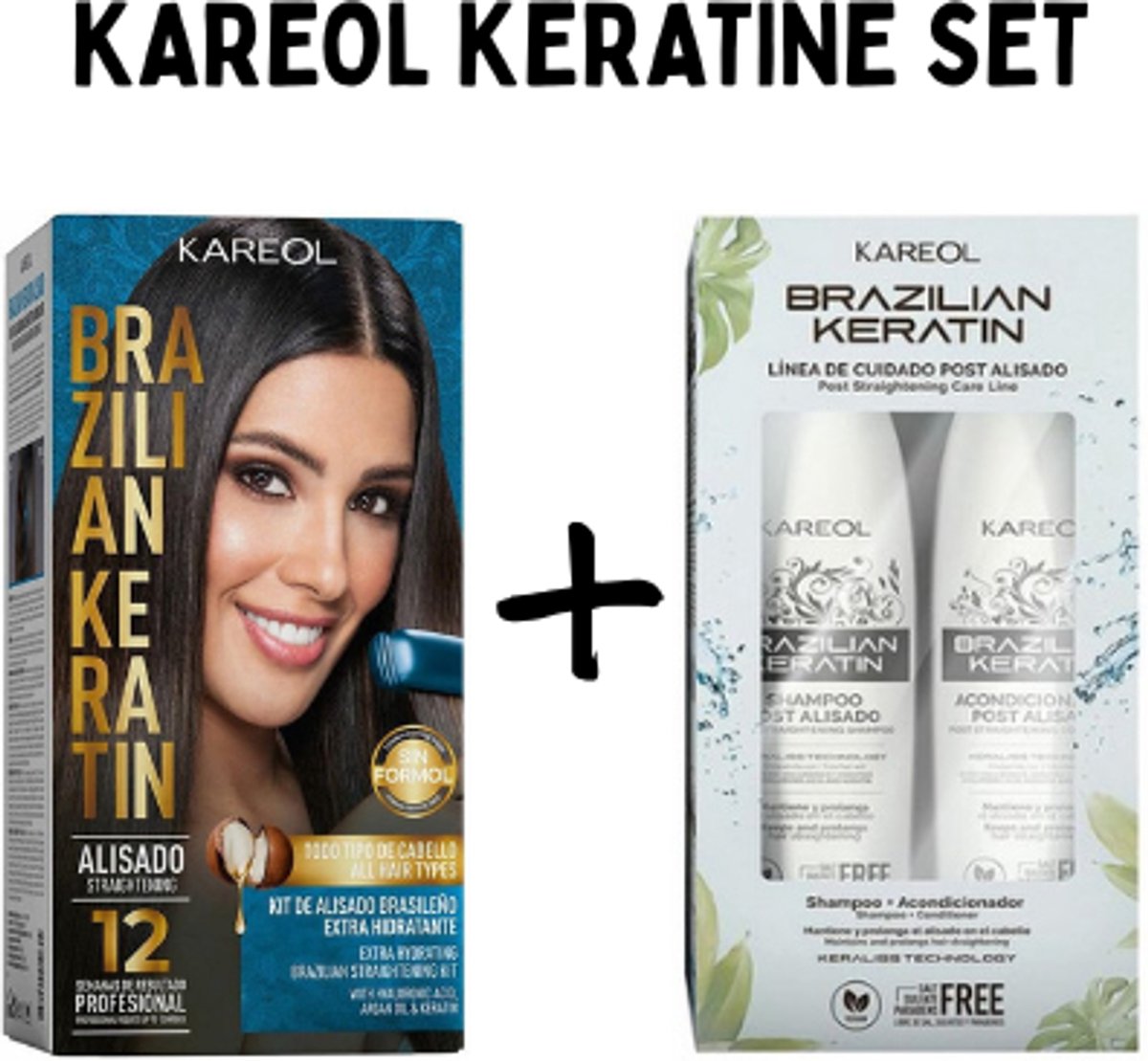 KAREOL - Keratine Set - Hydraterende Keratinebehandeling 150ml + Shampoo & Conditioner 300ml
