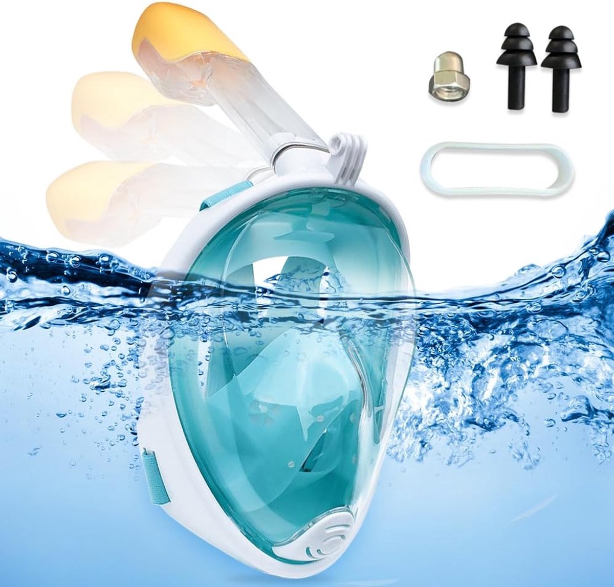 Thijox - Mizikuu Snorkelmasker Volgelaatsmasker voor Kinderen, 180 Graden Zicht, Lekvrij en Anticondens, Veilig Snorkelen in Rustige Wateren, Ideaal v