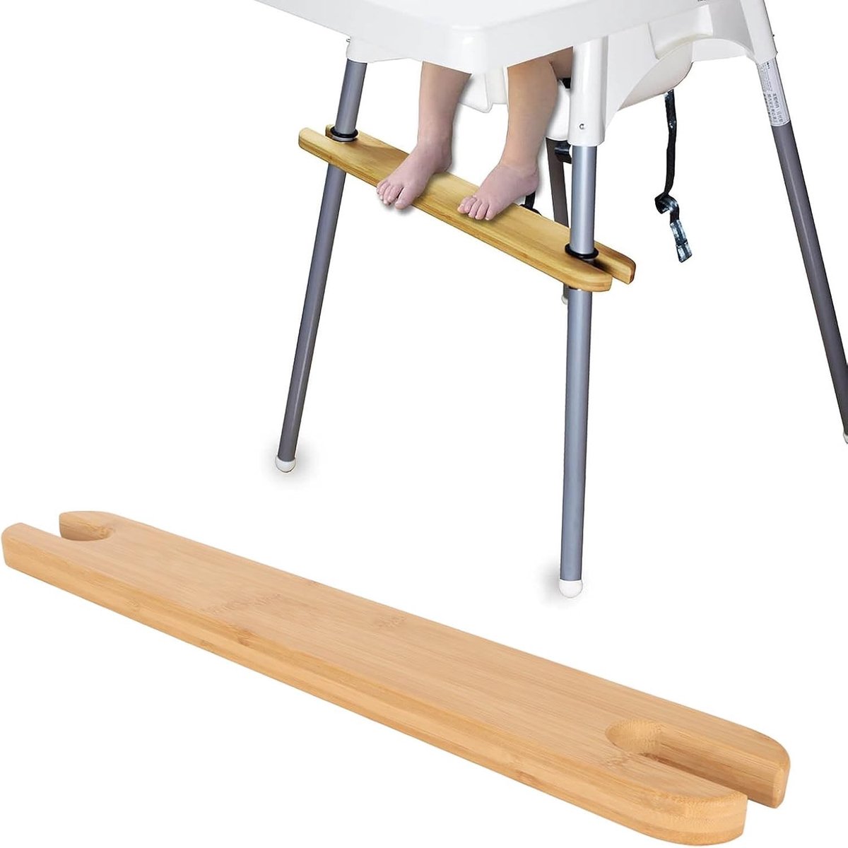 Verstelbare Houten Voetsteun voor Kinderstoelen, Ergonomisch Ontwerp, Antislip, Hoogte Verstelbaar, Comfortabel en Veilig