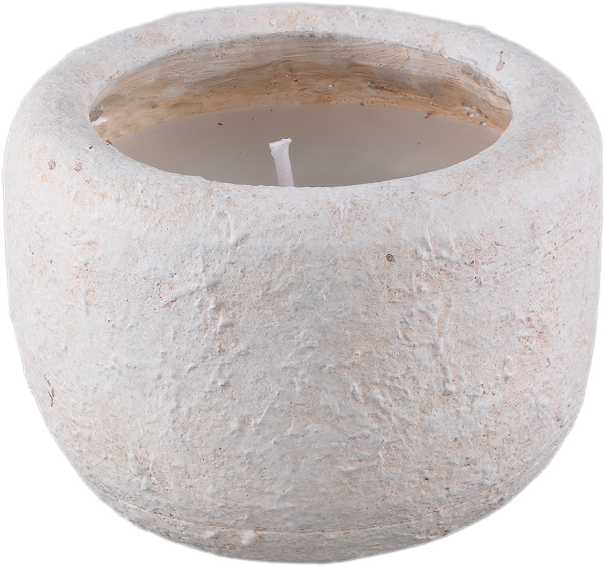 PTMD Sarai White Cement Outdoor Candle Rounded M