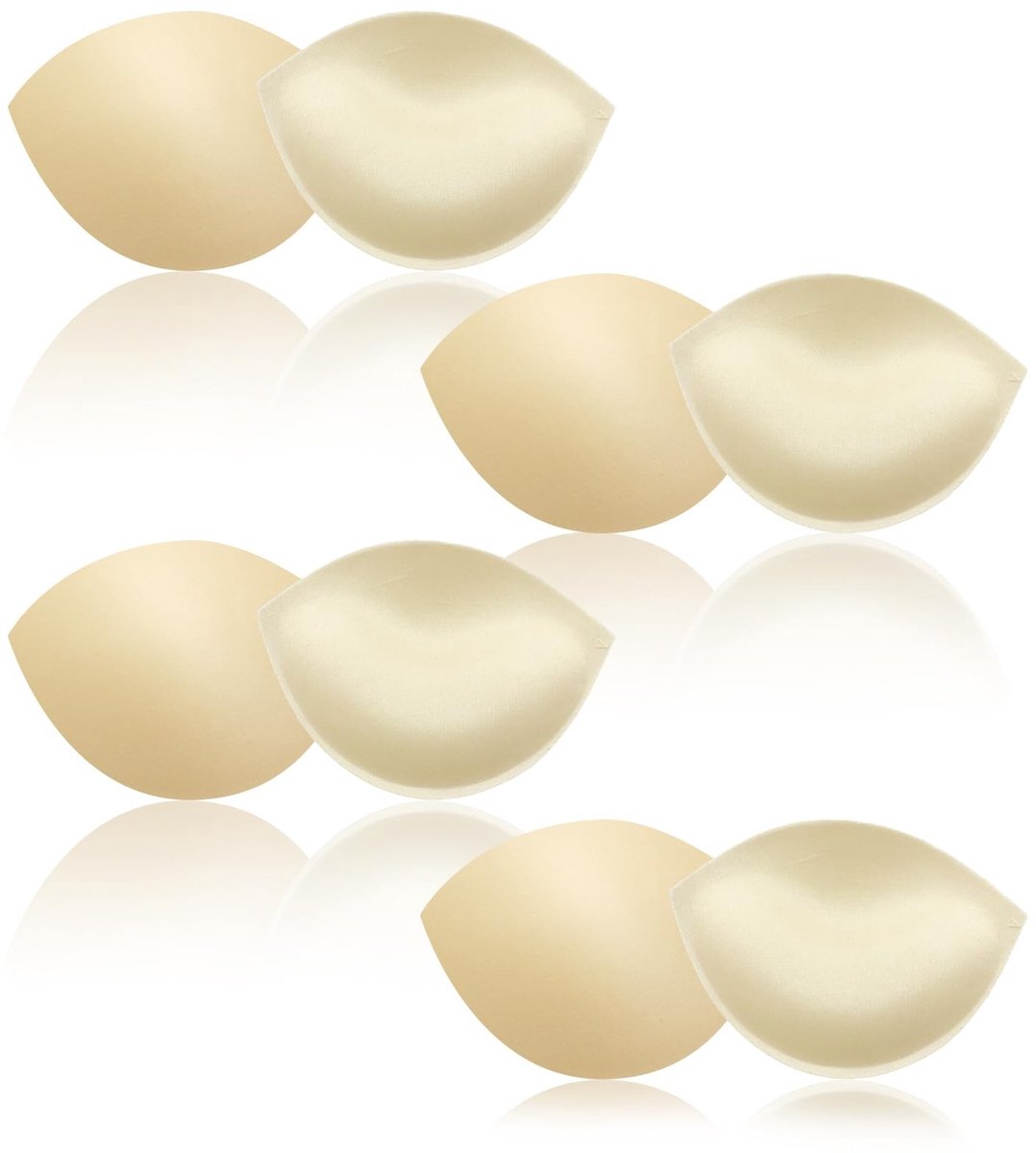 Dailygoods- BH-pads 4 Paar - Verwijderbare Push-up Vulling - Borstversterker - Ademend Polyester - Maat 11 x 9 x 2,2 cm - Herbruikbaar - Borstversterkers