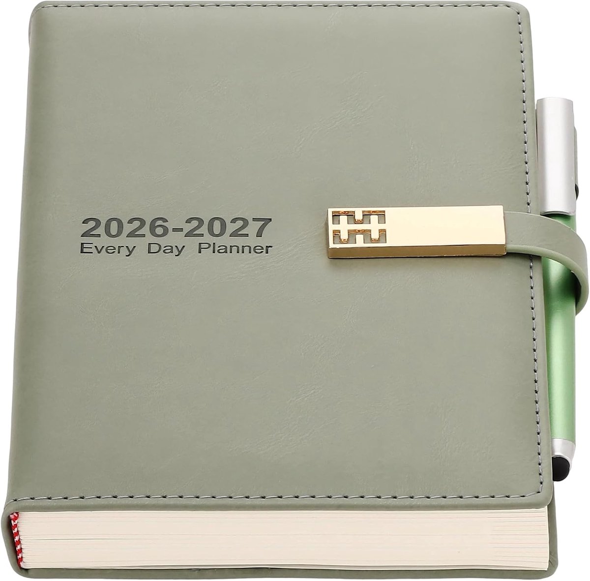 Dailygoods- Dagboek 2026-2027 A5 - Planner met uurtijdslot - Organizer met kleurrijke tabs - Dagelijkse maandelijkse planner - Hardcover met binnenzak - Verhoog je productiviteit