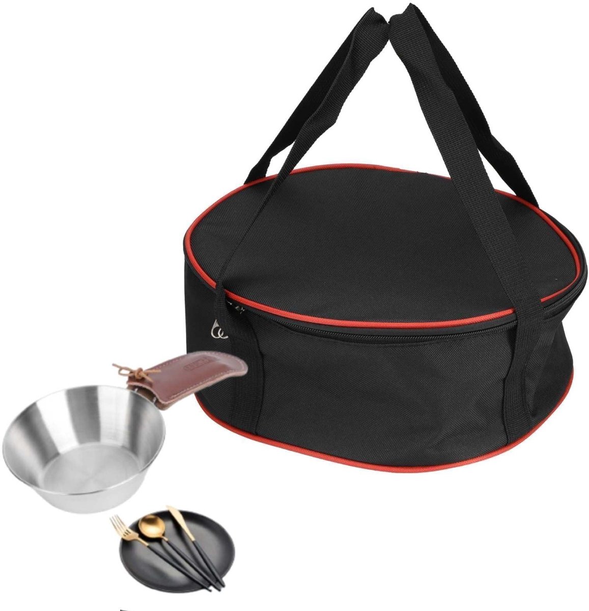 Dailygoods- Opbergtas Grote Camping - Servies/Serviestas - Ronde Plaatbeschermers - Opbergtas voor Gerechten - Opbergtas Kast - Duurzaam Materiaal