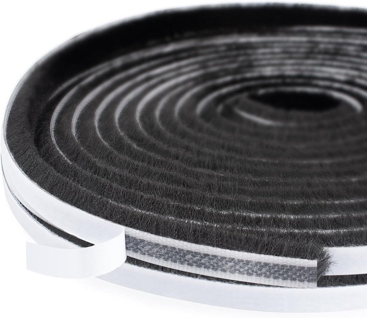 SnelShoppen - Deurafdichting Zelfklevend Borstelafdichting 9 mm x 15 mm x 5 m - Insectenbescherming Tochtstopper Zwart voor Deur Raam Kast