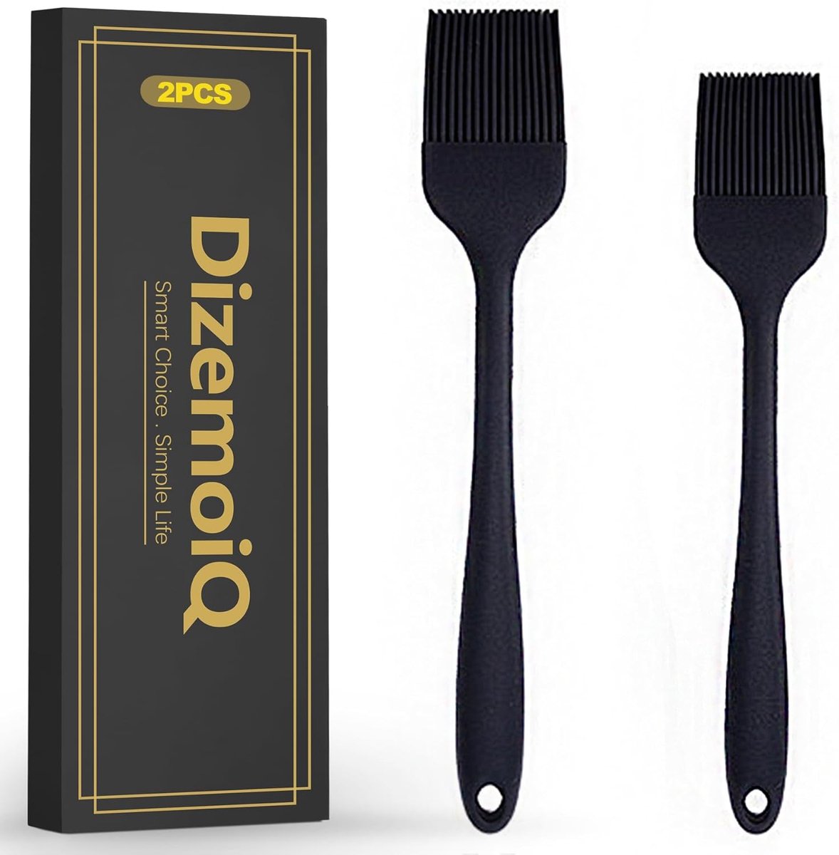 Thijox - Set van 2 Hittebestendige Siliconen Bakkwasten en Grillkwasten - Keukenaccessoires voor BBQ en Marinades - Vaatwasmachinebestendig - Zwart