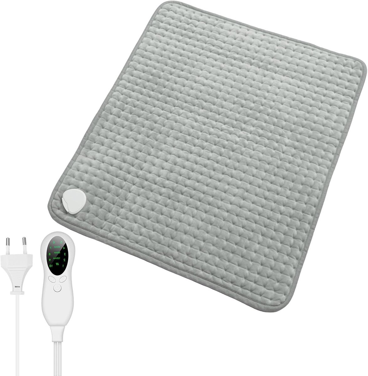 SnelShoppen - XL Elektrisch Verwarmingskussen 50x60 cm met 10 Niveaus, Comfortabel voor Rug, Nek, Schouders, 250 cm Kabellengte - Snel Verwarmen voor