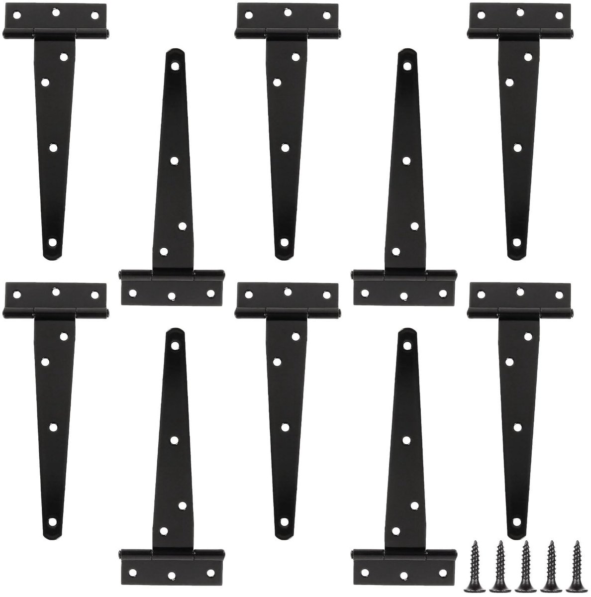 Dailygoods- T-hengsels 6 Inch - Set van 10 - Scharnieren - Robuust - Schuurdeuren - Roestvrij. - Deurenhengsels