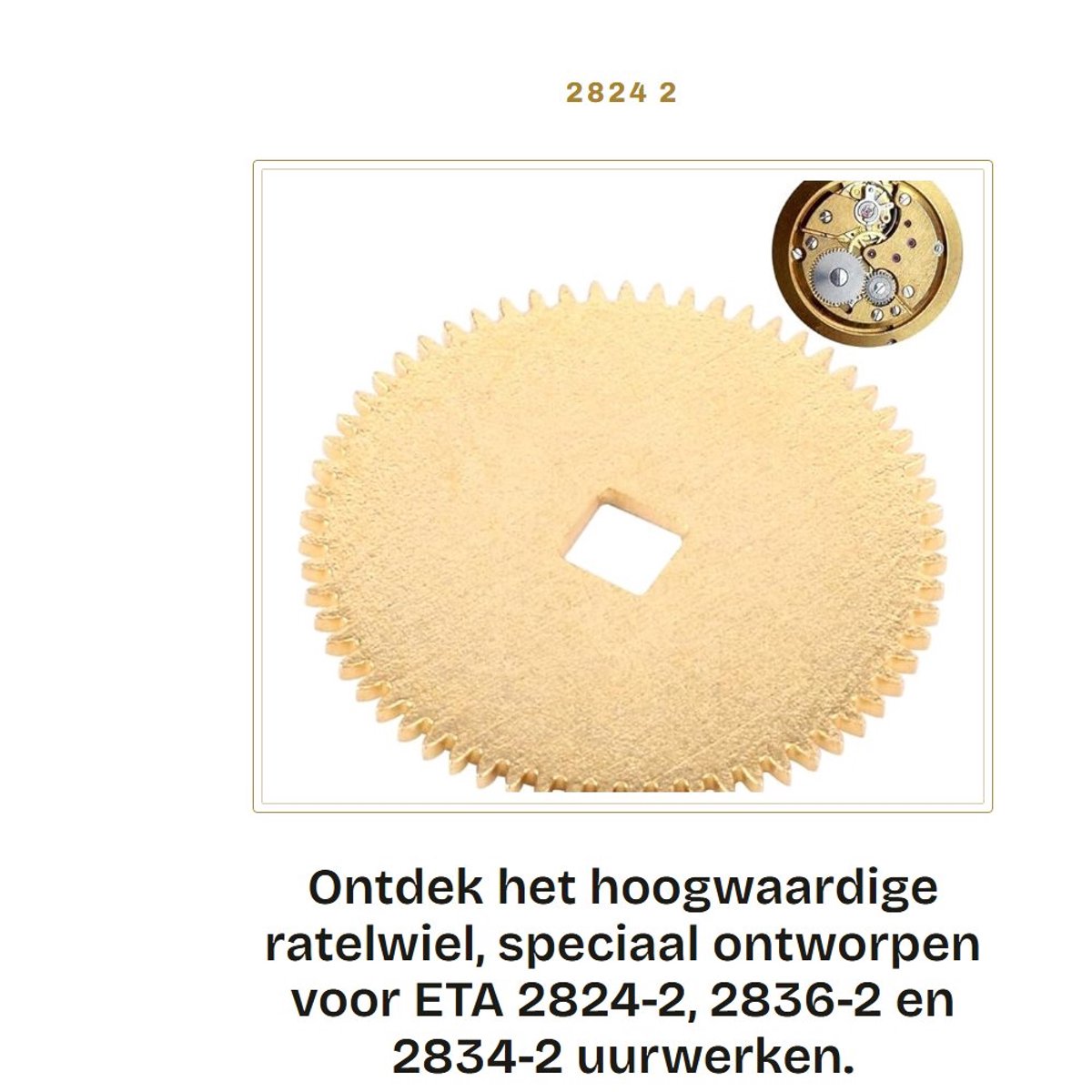 Dailygoods- Ratelwiel Hoogwaardig Legeringsmateriaal - Reserveonderdeel voor ETA 2824-2/2836-2/2834-2 - Horlogereparatieaccessoires - Mechanisch Uurwerk - Eenvoudige Installatie - Duurzaam en Robuust - Horlogeonderdeel