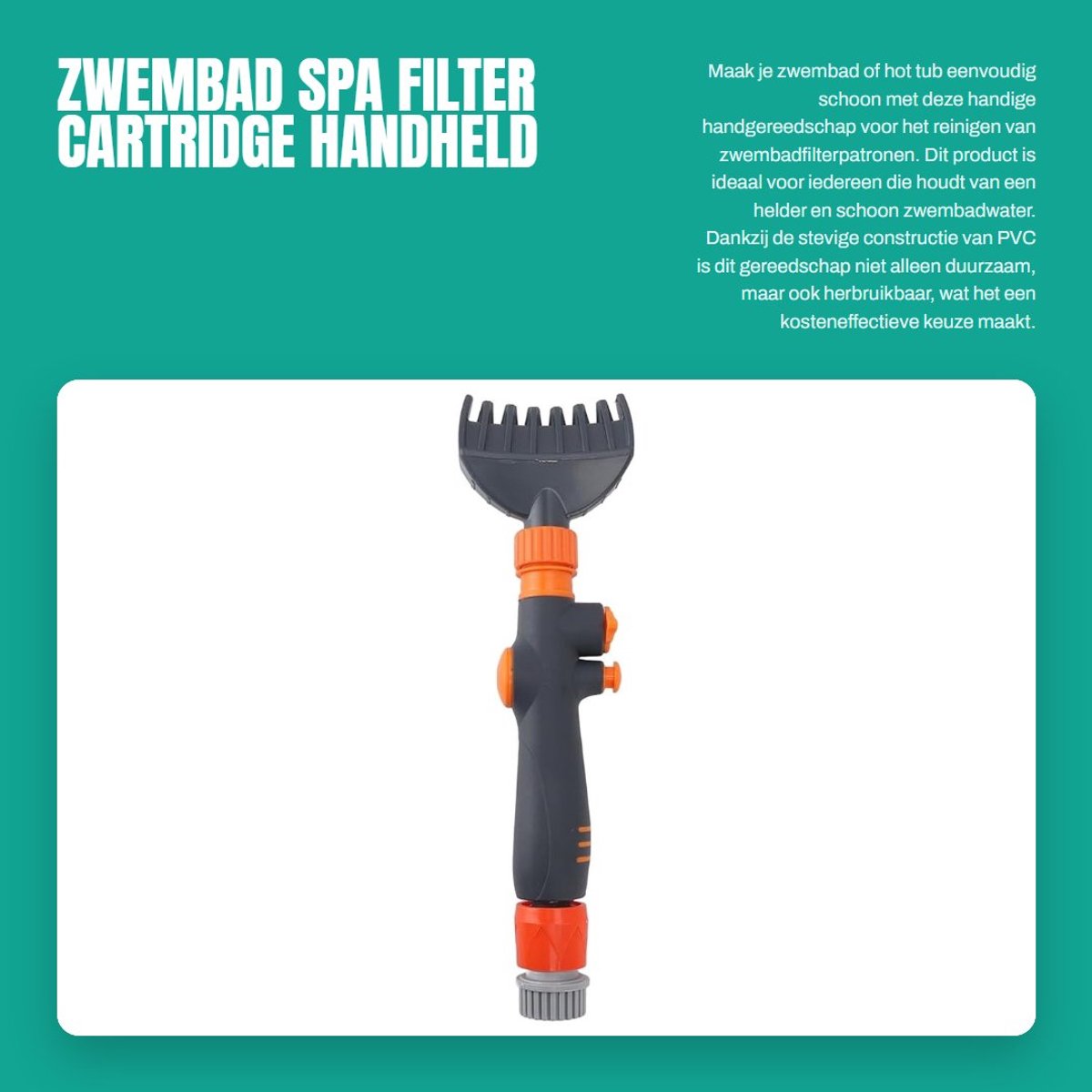 Dailygoods- Filter Cartridge Reinigingsgereedschap - PVC - Herbruikbaar - Handheld Schoonmaakgereedschap - Zwembad/Spa - Kostenefficiënt. - Zwembadreiniger