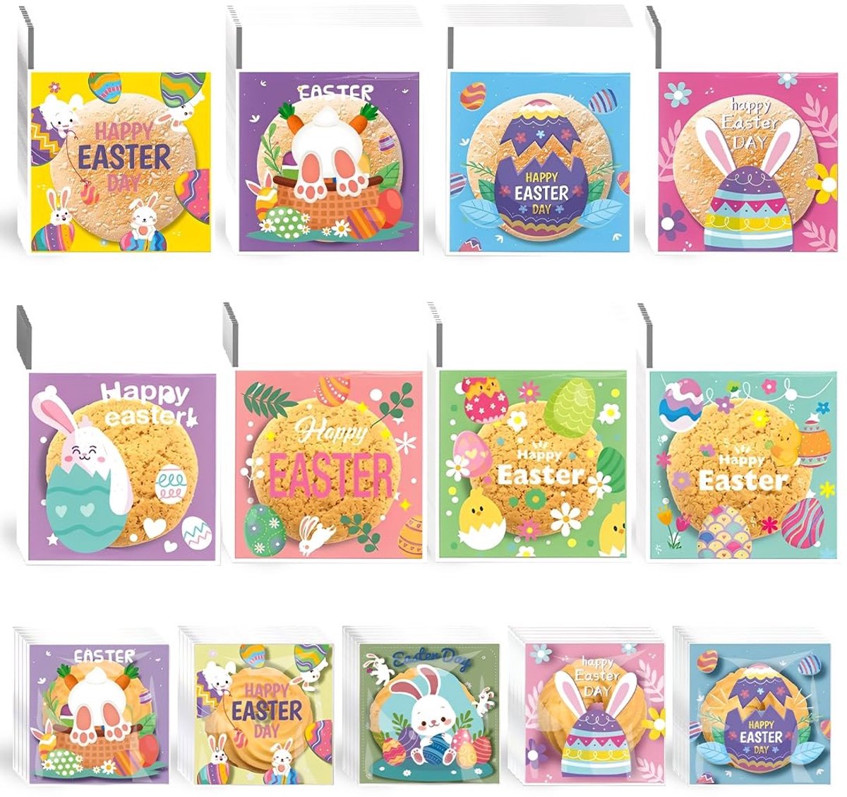 Dailygoods- Paasgeschenkzakjes 300 stuks - Cadeautasjes - Papieren zakjes - Verpakkingen voor snoep - Koekjes - Chocolade - Lichtgewicht en duurzaam - Cadeauzakjes