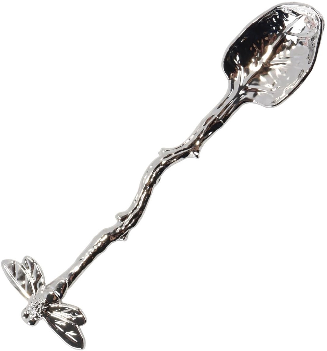 Dailygoods- Lepel Zilver Retro Libelle - Lange Steel - Roestvrij Staal - Voor Thee/Koffie/Desserts - Elegant Ontwerp - Duurzaam Materiaal - Theelepel