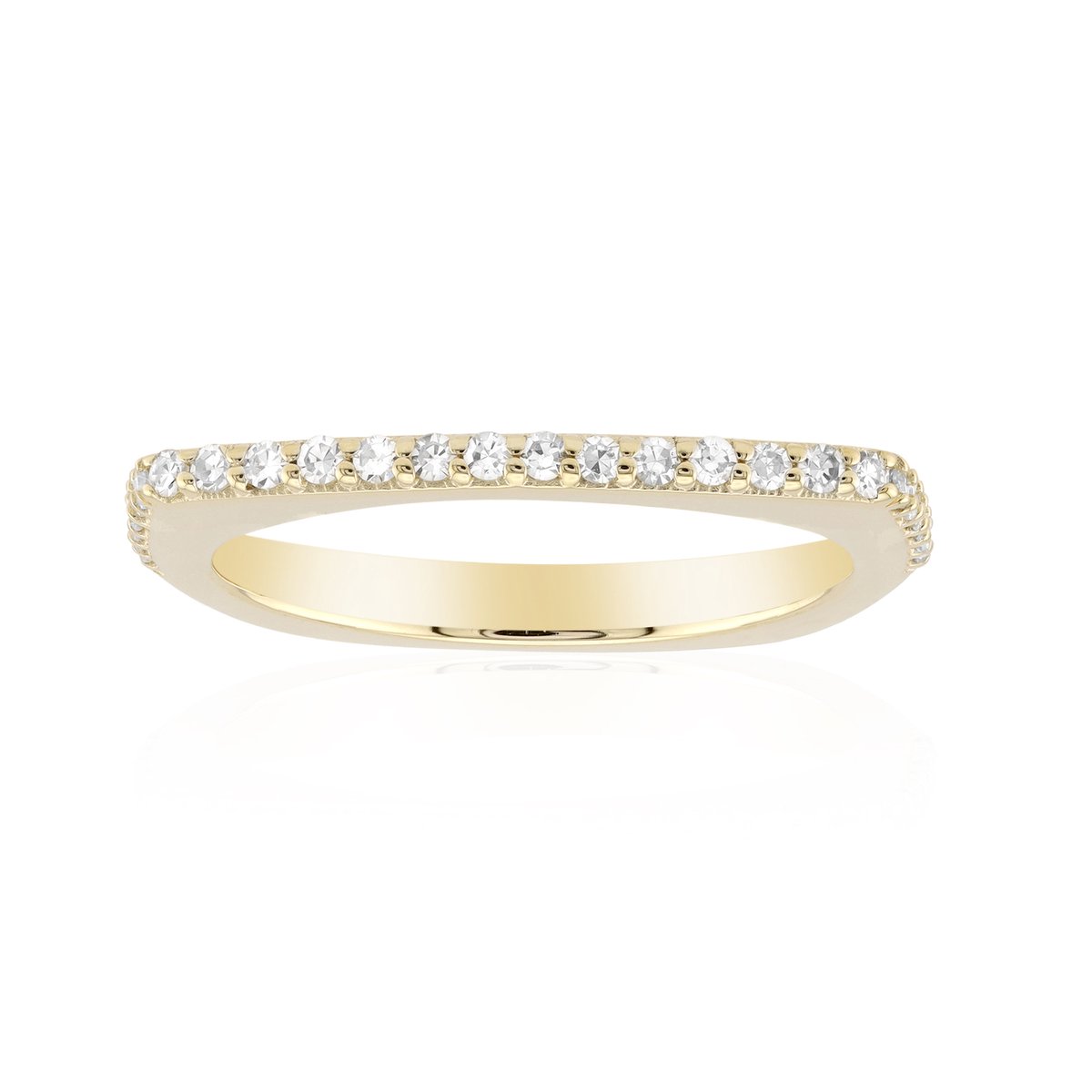 Cavill - Geelgouden Ring 9K - 26 I1 (H) Ronde Diamanten 0,19 ct - Slanke Elegante Damesring - de Melo Gold - 375 Goud Sieraden